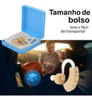 Aparelho auditivo Solução Rápida D23 da LOJA VIVA LAR, compacto e ideal para uso diário, visível na imagem.