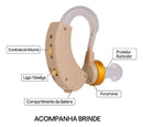Aparelho auditivo Solução Rápida D23 da LOJA VIVA LAR, compacto e discreto, ideal para uso diário, exibido na imagem.