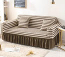 Conjunto de capas de sofá europeias da ModernLar em tecido de cor pura com detalhes em renda, duráveis e com acabamento de luxo.