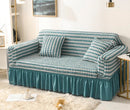 Conjunto de capas de sofá europeias da ModernLar com tecido de cor pura e detalhes em renda, duráveis e elegantes para seu sofá.
