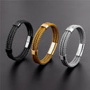 Bracelete Tricorbraid em Aço Inoxidável