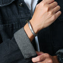 Bracelete Serrato em Aço Inoxidável Silver - Tamanho Ajustável