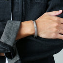 Bracelete Serrato em Aço Inoxidável Silver - Tamanho Ajustável