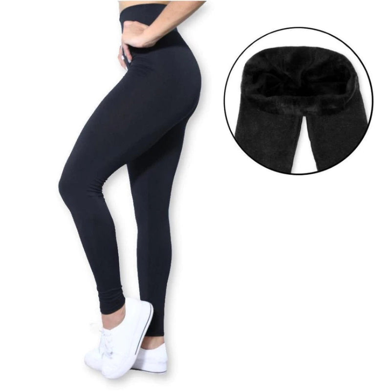 Calça Legging Feminina Flanelada Térmica de Cintura Alta