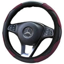 Capa de volante universal de couro para carro da Viva Lar, ajustada para volante automotivo com acabamento em couro preto.
