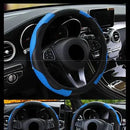 Capa de volante universal de couro para carro da Viva Lar, com acabamento em couro preto, ajustada para volante automotivo.