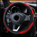 Capa de volante universal de couro para carro, marca Viva Lar, mostrando acabamento elegante e ajuste confortável.