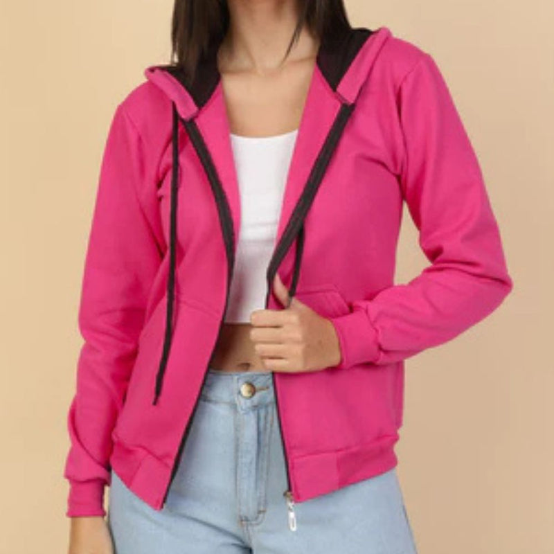 Casaco Moletom Feminino com Capuz e Zíper