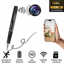 Caneta espiã mini filmadora Full HD da Empório Forte, câmera discreta para filmar, gravar e tirar fotos.