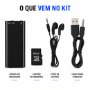 Microfone espiã com ativação por voz, dispositivo de escuta discreto da LOJA VIVA LAR, usado para gravações secretas.