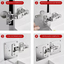 Kit Modern Lar ReparaFácil™ com suportes premium para restauração de dobradiças, ideal para reparo de portas e móveis.