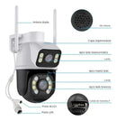 Kit 2 câmeras de segurança Wi-Fi externas A28 Icsee, 3MP, à prova d'água, cor branca, com visão dupla.