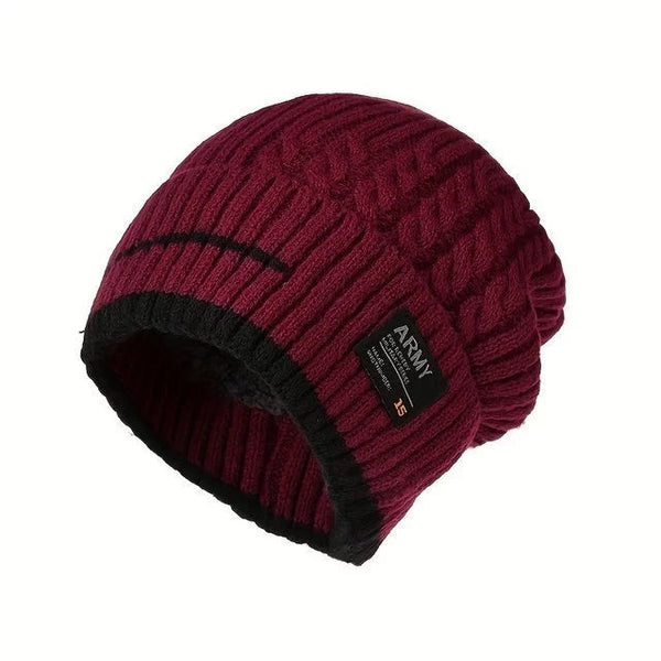 Gorro de Tricô Forrado Unissex para Inverno