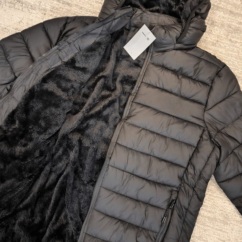 Jaqueta Puffer Masculina Forrada com Capuz Impermeável