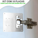 Kit Modern Lar ReparaFácil™ com 16 suportes premium para restauração de dobradiças, ferramenta para reparo de portas e janelas.