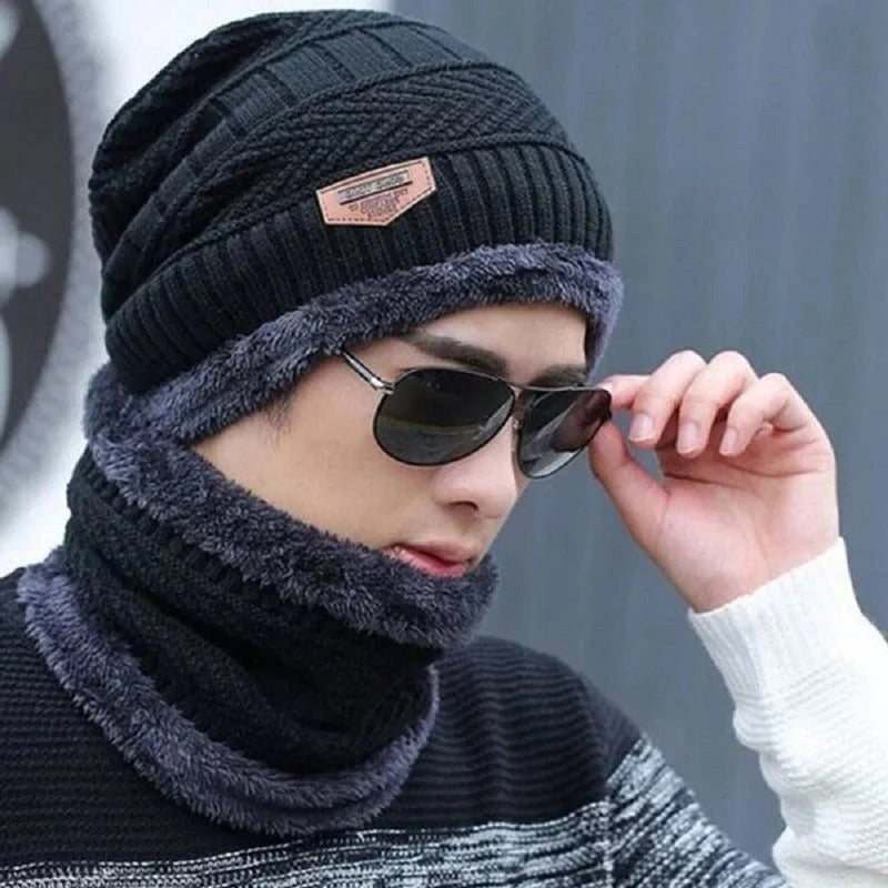 Kit Inverno Unissex Touca de Frio com Gola Forrada e Luva