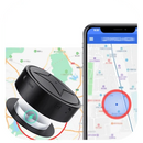Mini dispositivo localizador GPS para veículos Viva Lar, compacto e discreto, com antena e luz indicadora visível.