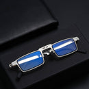 Óculos de leitura dobrável K90 da Viva Lar, resistente, com armação compacta e lentes claras para leitura confortável.