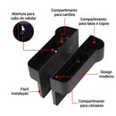 Organizador compacto e multifuncional para carros automotivo Viva Lar, com compartimentos para objetos e fácil de usar.