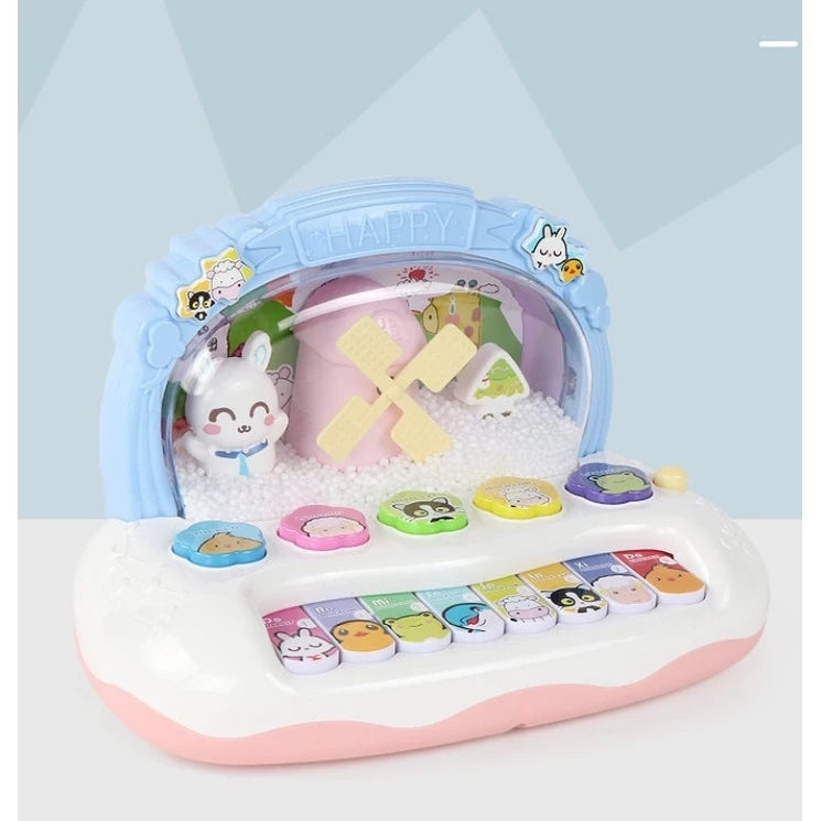 Piano Infantil Eletrônico com Floco de Neve – Brinquedo Musical com Luzes, Sons e Teclas Interativas