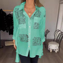 Camisa Poema de Seda™ da ModernLar com detalhes elegantes, caimento perfeito e acabamento sofisticado, exibida em vista frontal.