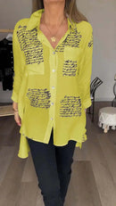 Camisa de seda ModernLar Poema com detalhes elegantes, caimento perfeito e design sofisticado, ideal para um estilo refinado.