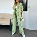 Conjunto Madonna™ com corte moderno estilo cargo, feito pela ModernLar, em visual urbano sofisticado e confortável.
