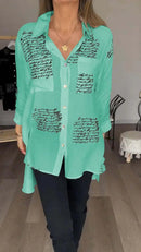 Camisa Poema de Seda™ da ModernLar com detalhes elegantes, caimento perfeito e acabamento refinado, ideal para um estilo sofisticado.