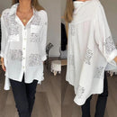 Camisa Poema de Seda™ da ModernLar, com detalhes elegantes, caimento perfeito e estilo sofisticado, em tecido de seda com acabamento refinado.