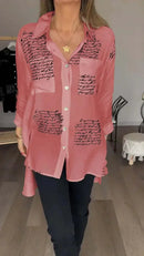 Camisa Poema de Seda™ da ModernLar com detalhes elegantes, caimento perfeito e acabamento sofisticado, vista frontal em tecido de seda.
