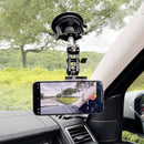 Suporte universal para celular Viva Lar com rotação de 360°, ajustável para usar em carros ou escritórios.