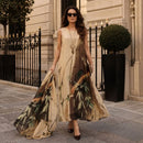 Conjunto de vestido e sobretudo Florenza™ da ModernLar, elegante e versátil para todas as estações, em tom neutro.