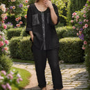 Conjunto Benitta™ de duas peças em linho de algodão da ModernLar, peça de roupa confortável e estilosa para o dia a dia.