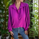 Camisa Letizia™ em viscose com toque sedoso e mangas fluidas, elegante e confortável para mulheres modernas por ModernLar.
