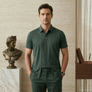 Camisa DualLayer™ ModernLar com design 2 em 1, mostrando detalhes do tecido e estilo moderno em close.