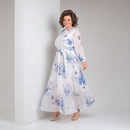 Vestido Manuela™ da ModernLar com cintura marcada e decote canoa, vestido elegante em tecido de cor sólida.