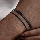 Bracelete Classic Slim em Aço Black + Pulseira de Brinde