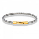 Bracelete Executive Prata/Dourado em Aço Inoxidável