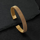 Bracelete Mesh em Aço Gold - Tamanho Único