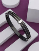 Bracelete Onyx Noir em Aço Inoxidável - Tamanho Único