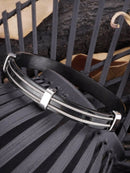 Bracelete Onyx Noir em Aço Inoxidável - Tamanho Único