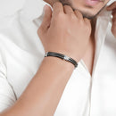 Bracelete Onyx Noir em Aço Inoxidável - Tamanho Único