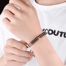 Bracelete Onyx Obsidian em Aço Inoxidável - Tamanho Único