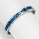 Bracelete Perforate Prata/Azul - Tamanho Único