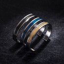 Bracelete Perforate Prata/Azul - Tamanho Único