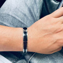 Bracelete Perforate Prata/Preto - Tamanho Único