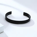 Bracelete Serrato em Aço Inoxidável Black - Tamanho Ajustável