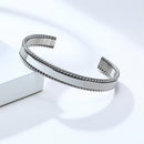 Bracelete Serrato em Aço Inoxidável Silver - Tamanho Ajustável