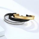 Bracelete Serrato em Aço Inoxidável Silver - Tamanho Ajustável