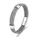 Bracelete Tricorbraid em Aço Inoxidável